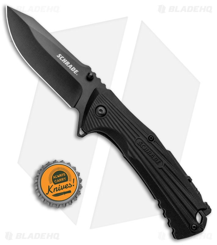 Schrade  U.G. Liner Lock Knife Black w/Firestarter (3.5" Black) 