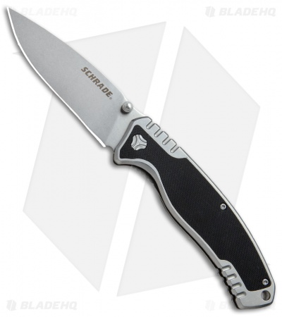 Schrade Ultra Glide Liner Lock Folding Knife Black G-10  (3.5" Stonewash) SCH305