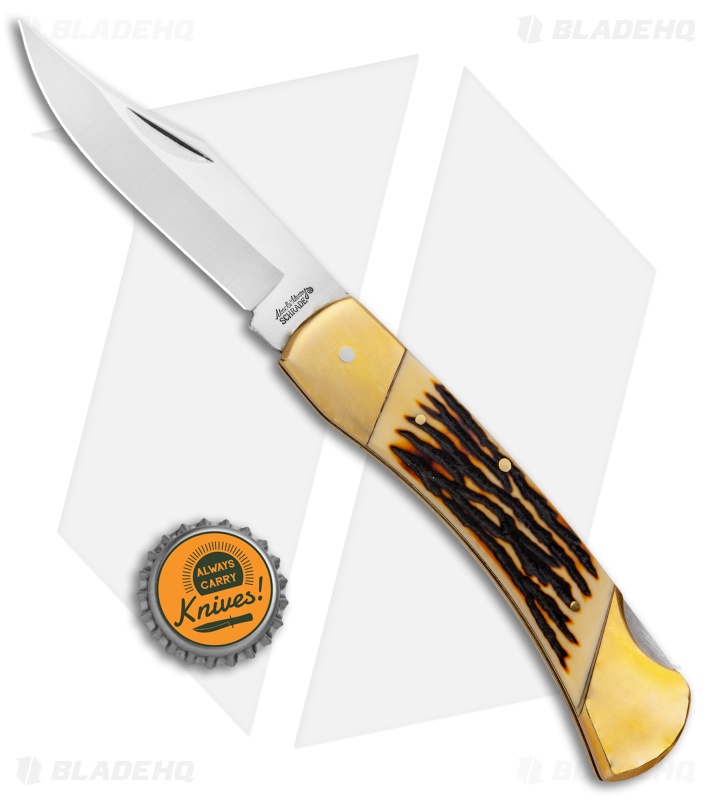 Schrade Uncle Henry Papa Bear Traditional Pocket Knife 5" Brown Staglon SCHLB8