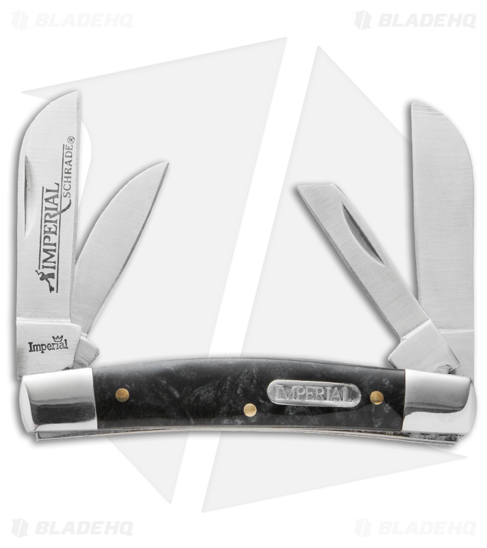 Schrade Imperial Congress Knife 3.625" Black Swirl Acrylic IMP17CON