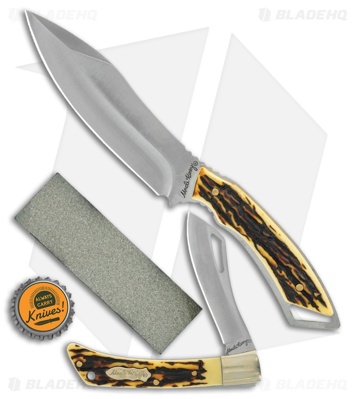 uncle品 Uncle Henry 2-Piece Fixed/Folder Tin w/ Sharpening Stone