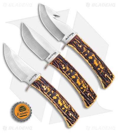 Uncle Henry 3 Piece Elk Fixed Blade Knife Set