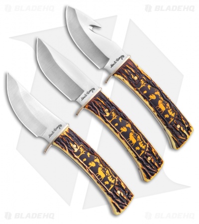 Uncle Henry 3 Piece Elk Fixed Blade Knife Set