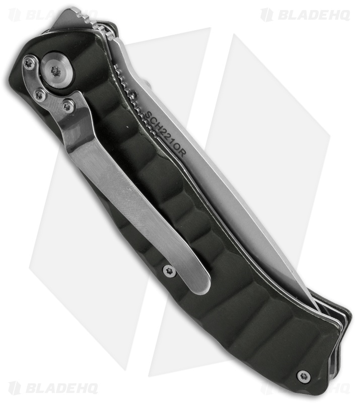 Schrade SCH221BK Liner Lock Knife Black Aluminum (3.5" Bead Blast)