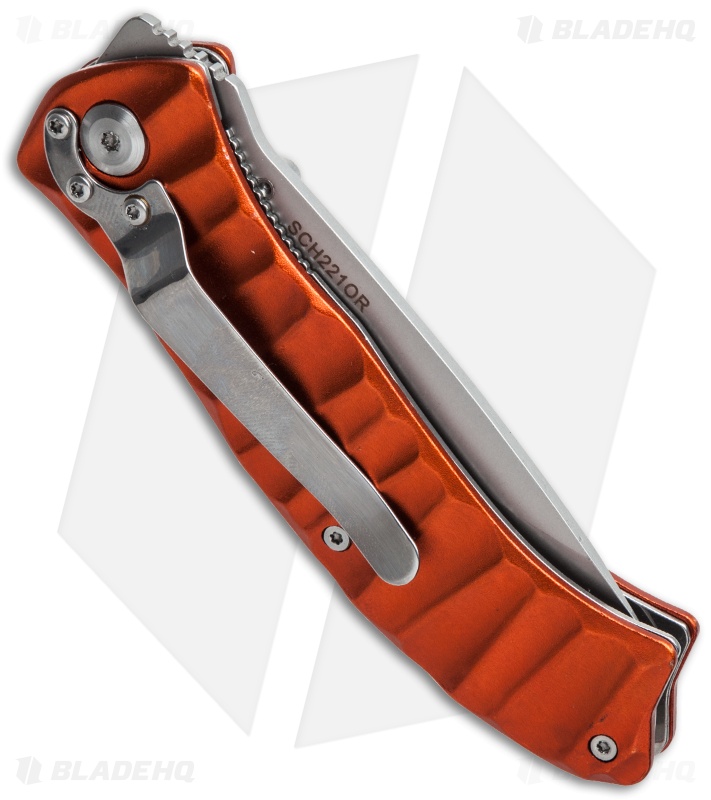 Schrade Folding Knife Metallic Orange Aluminum (3.5" Bead Blast Plain