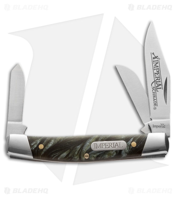 Schrade Imperial Stockman Knife 3.375" Black Swirl Acrylic IMP17S