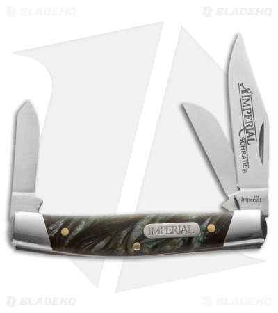 Schrade Imperial Stockman Knife 3.375" Black Swirl Acrylic IMP17S
