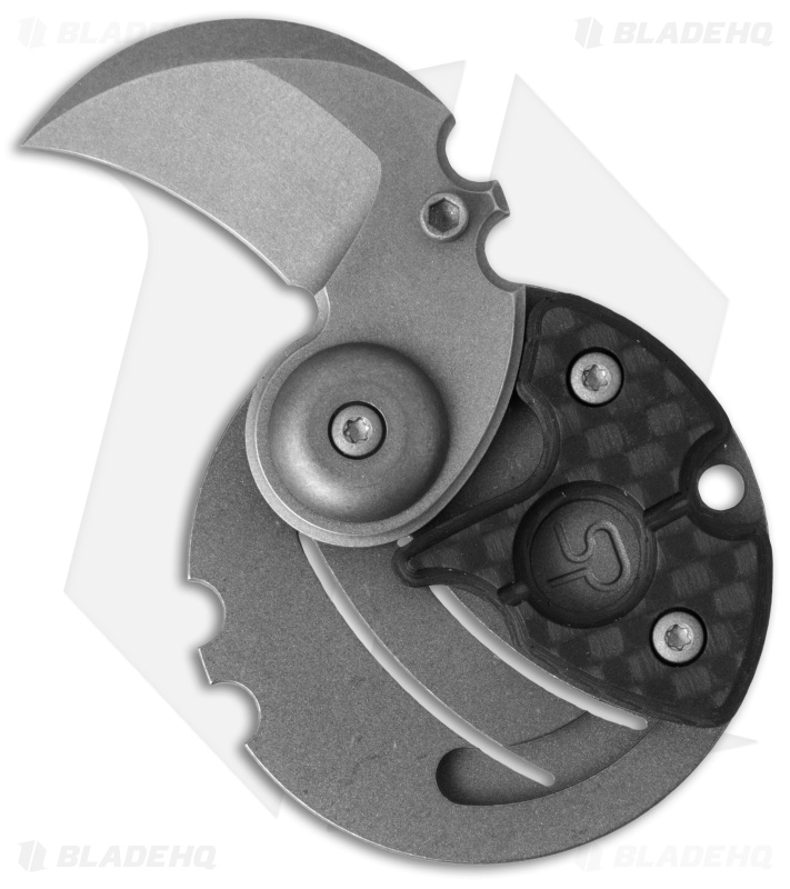 Serge Panchenko Coin Claw Folder Knife Carbon Fiber (1" Tumbled)