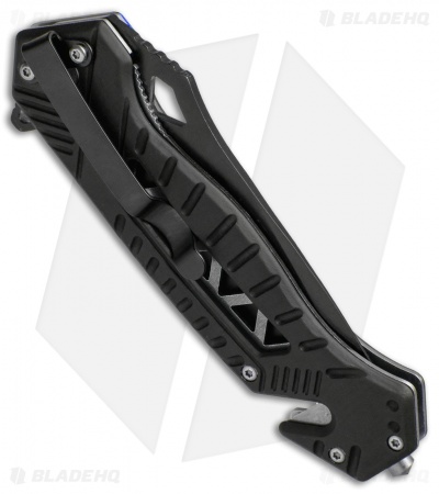Smith & Wesson Rescue Liner Lock Knife Black/Blue (3.5" Black Serr) SW608BLS