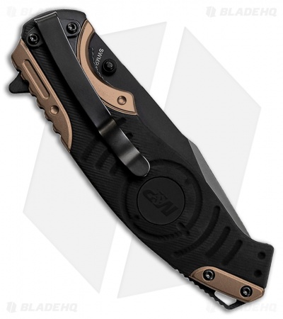 Smith & Wesson M&P Liner Lock Knife Black/Tan (3.4" Black Serr) SWMP13BS