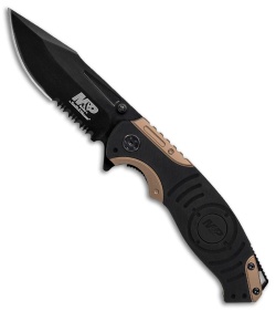 Smith & Wesson M&P Liner Lock Knife Black/Tan (3.4" Black Serr) *DISC*