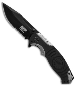 Smith & Wesson M&P Liner Lock Knife Gray/Black (3.4" Black Serr) SWMP13GS