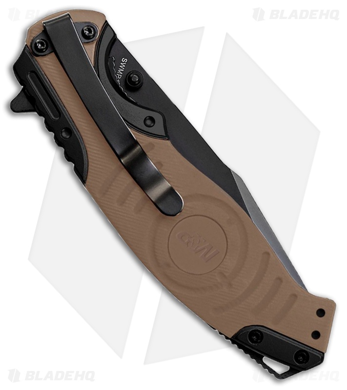 Smith & Wesson M&P Liner Lock Knife Tan/Black (3.4" Black Serr) SWMP13GLS