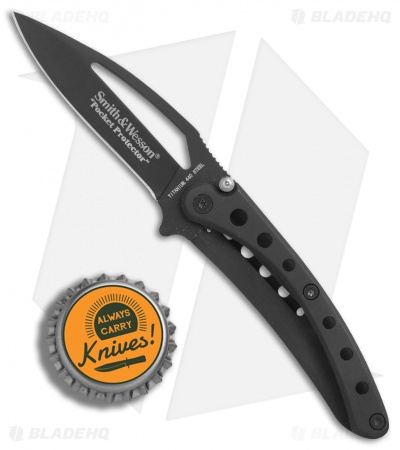 Smith & Wesson Pocket Protector Frame Lock Knife Black (2.625" Black)