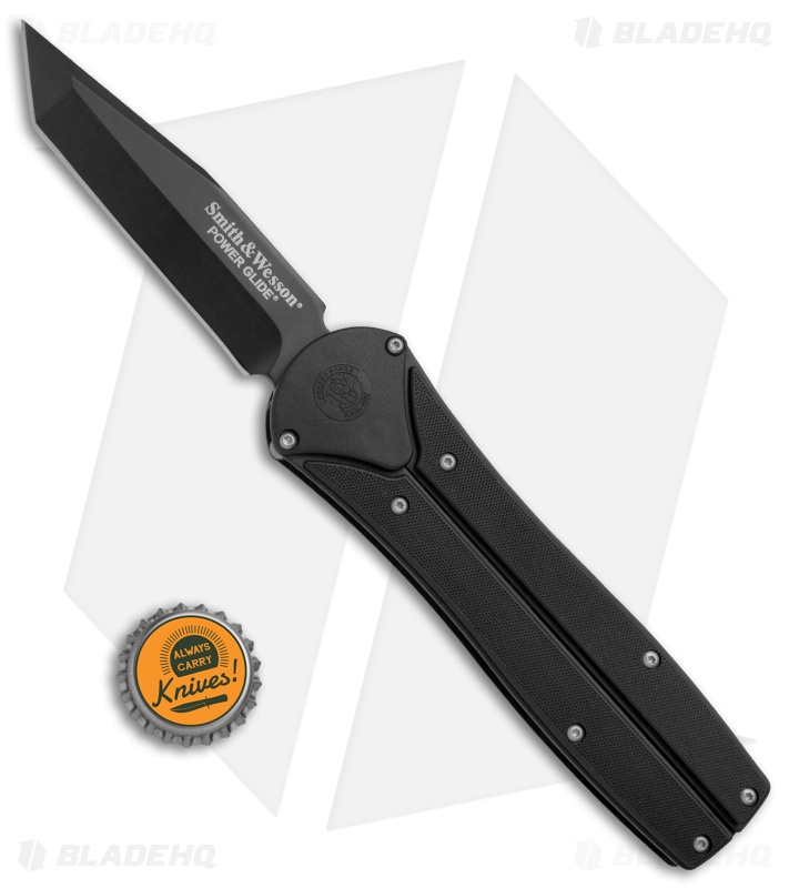 Smith & Wesson Power Glide Tanto Manual OTF Knife (3.875" Black) SWPGBT