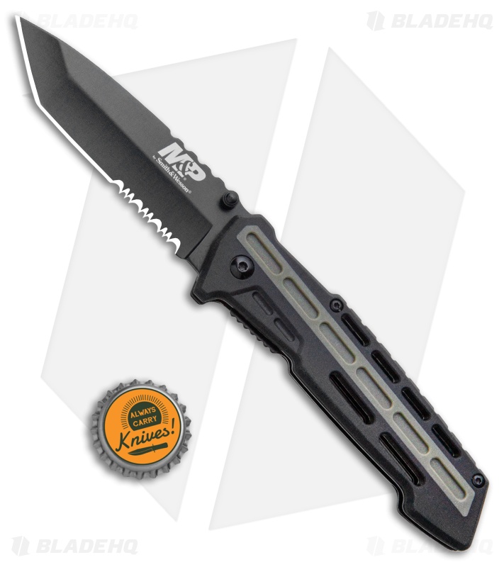 Smith and Wesson AR Overmold Liner Lock Knife Black/Green Overmold (3.5" Black)