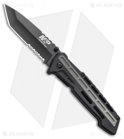 Smith and Wesson AR Overmold Liner Lock Knife Black/Green Overmold (3.5" Black)