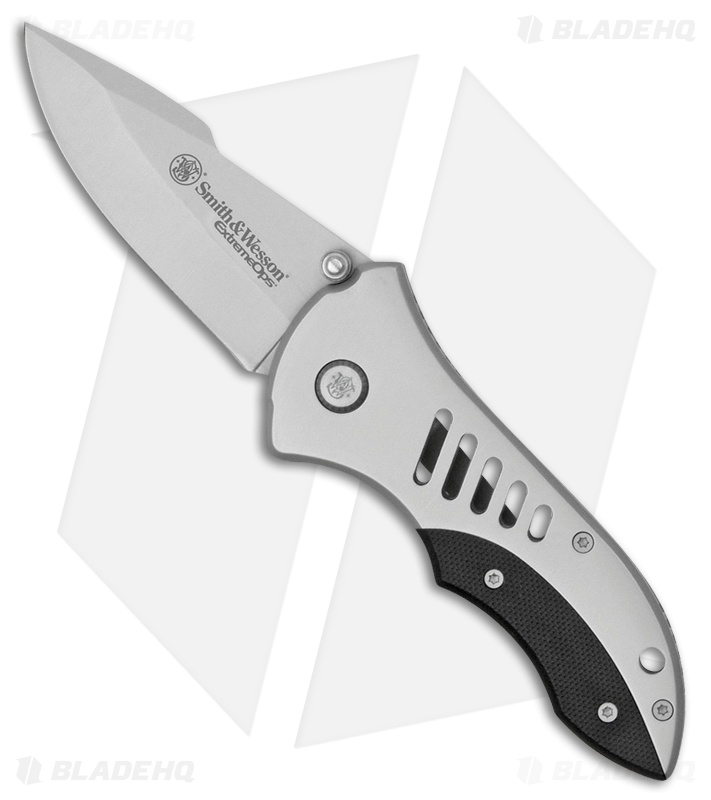 Smith Wesson Extreme Ops Ghost Liner Lock Knife Gray 3 5 Satin Sw5cp Blade Hq