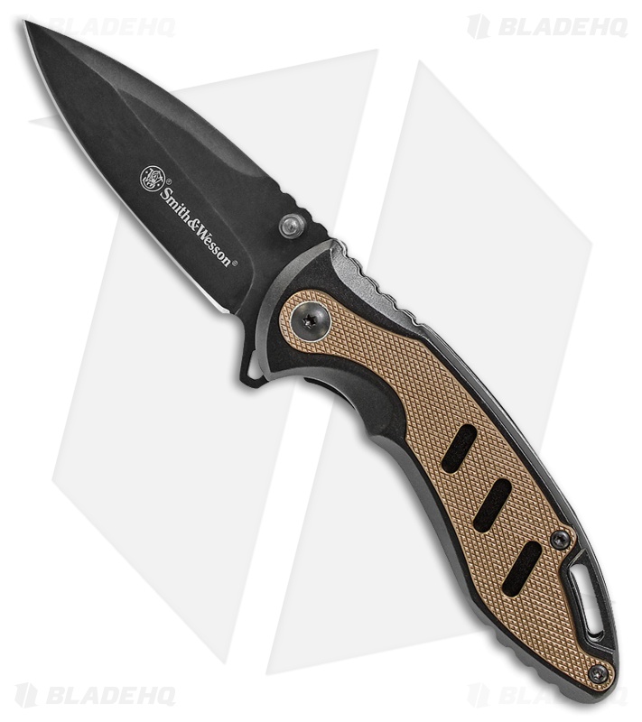 Smith & Wesson Honey Badger Liner Lock Knife Brown Aluminum (3" Black) SW117BR