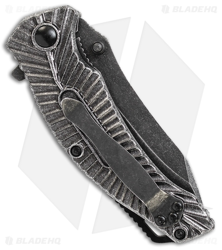 Smith & Wesson Mongoose Liner Lock Knife Aluminum (3" Black Stonewash) SW116 