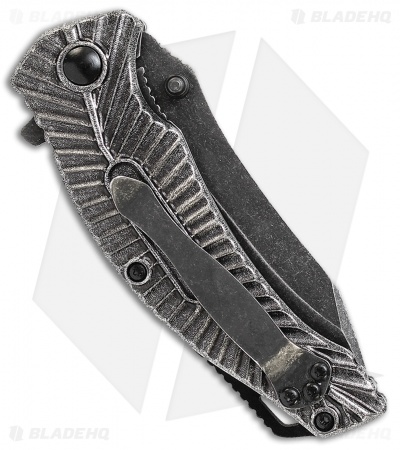 Smith & Wesson Mongoose Liner Lock Knife Aluminum (3" Black Stonewash) SW116 