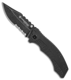 Smith & Wesson Border Guard Liner Lock Knife Black G-10 (3.5" Black SW) SWBG9BS