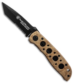 Smith & Wesson Extreme OPS Tanto Folder Desert Tan (4.125" Black Serr) CK5TBSD