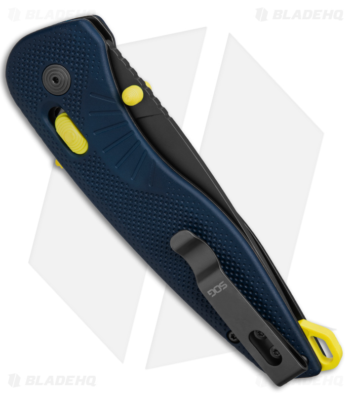SOG Aegis AT XR Assisted Knife Tanto Indigo/Acid Yellow GRN (3.1" Ti Nitride)