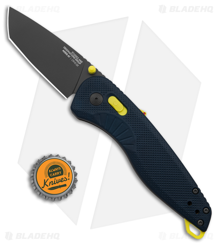 SOG Aegis AT XR Assisted Knife Tanto Indigo/Acid Yellow GRN (3.1" Ti Nitride)
