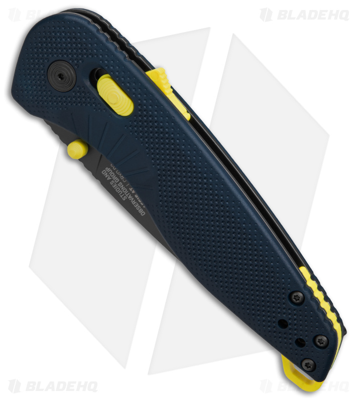 SOG Aegis AT XR Assisted Knife Tanto Indigo/Acid Yellow GRN (3.1" Ti Nitride)