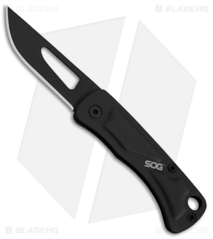 SOG Centi I Slip Joint Keychain Knife Black Stainless Steel (1.4" Black