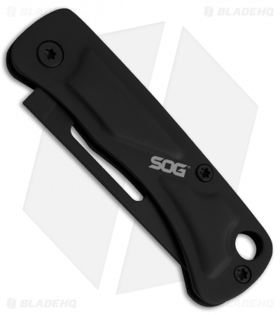 SOG Centi I Slip Joint Keychain Knife Black Stainless Steel (1.4" Black)