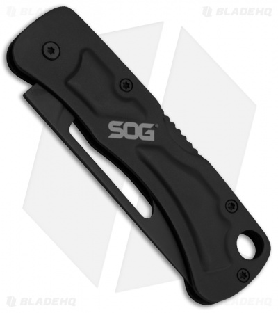 SOG Centi II Lock Back Keychain Knife Black Stainless Steel (2.1" Black)