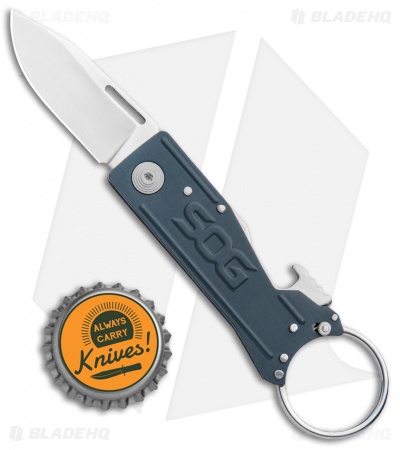 SOG Keytron Clip Point Folding Knife Key Chain Gray (1.9" Satin) KT1004-CP