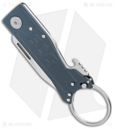 SOG Keytron Clip Point Folding Knife Key Chain Gray (1.9" Satin) KT1004-CP