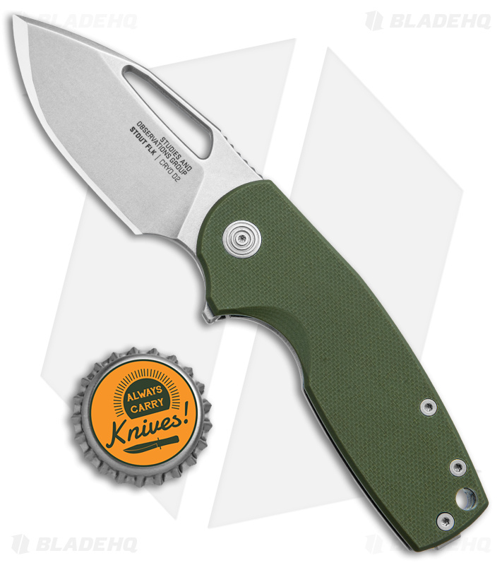 SOG Stout FLK Frame Lock Knife OD Green G-10 (2.75" SW) 