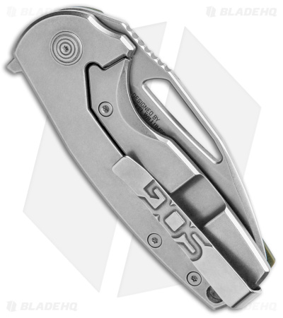 SOG Stout FLK Frame Lock Knife OD Green G-10 (2.75" SW) 