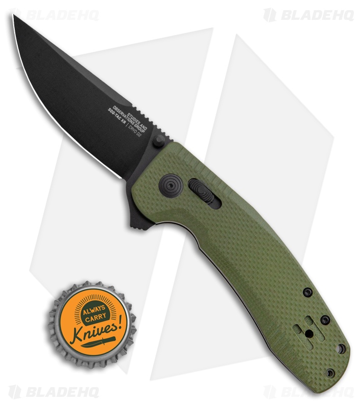 SOG-TAC XR Lock Knife OD Green G-10 (3.4" Black)