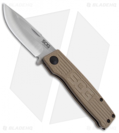 SOG Terminus Slip Joint Folding Knife Tan G-10 (3" Satin)