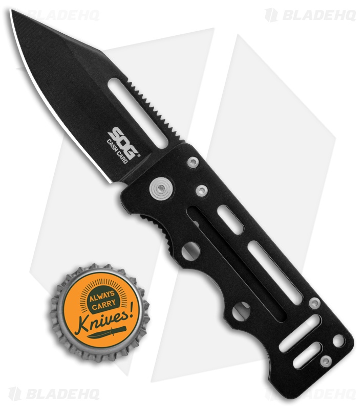 SOG Cash Card Liner Lock Wallet Knife Black (2.75