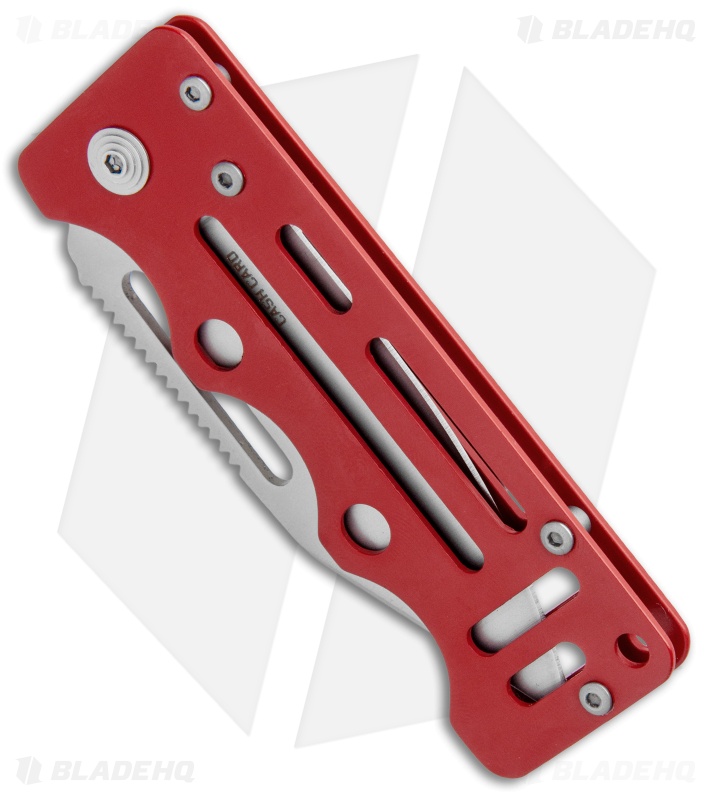 SOG Cash Card Liner Lock Wallet Knife Garnet Red S Steel (2.75" Satin) EZ2