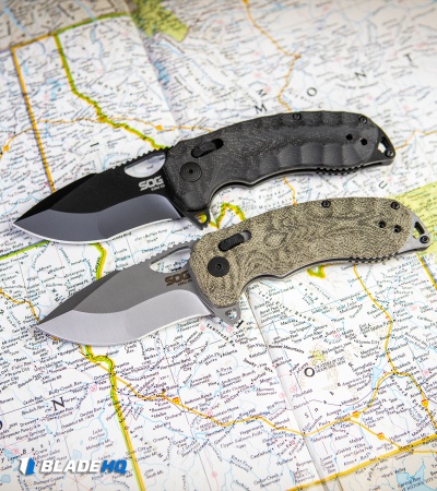 SOG KIKU XR XR-Lock Knife Natural Linen Micarta (3" Satin)