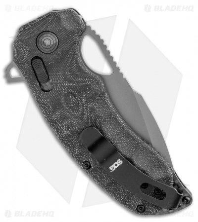 SOG Kiku XR LTE Blackout XR-Lock Knife Black Micarta (3" Black) 12-27-04-57