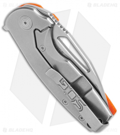 SOG Stout FLK Frame Lock Knife Orange G-10 (2.75" Stonewash) 
