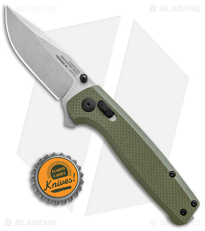 SOG Terminus XR Lock Knife OD Green G-10 (3" Stonewash) TM1022-BX