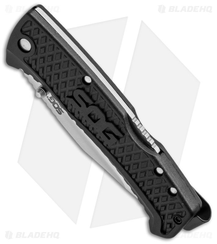 SOG Traction Clip Point Lockback Knife (3.375" Satin) TD1011-CP