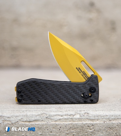 SOG Ultra XR Lock Knife Carbon Fiber (2.75" Gold) 