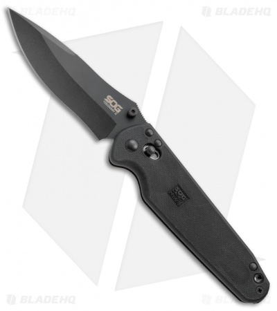 SOG Visionary II Large Arc-Lock Tactical Manual Knife (Black Plain) VS-02