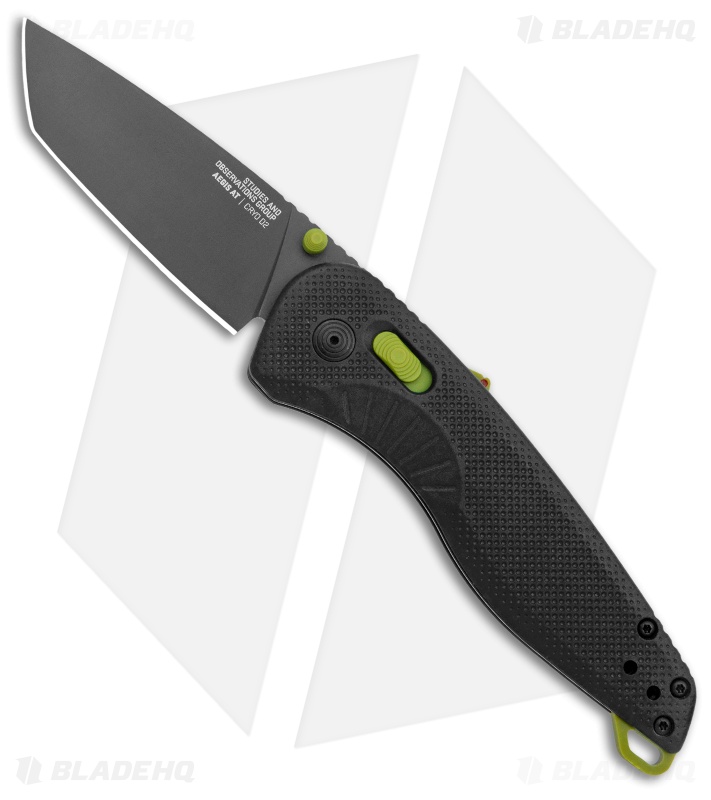 SOG Aegis AT Tanto AT-XR Lock Knife Black GRN w/Safety (3.13" Black)