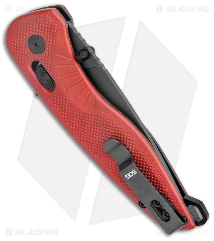 SOG Aegis AT Tanto AT-XR Lock Knife Red GRN w/Safety (3.1" Black)
